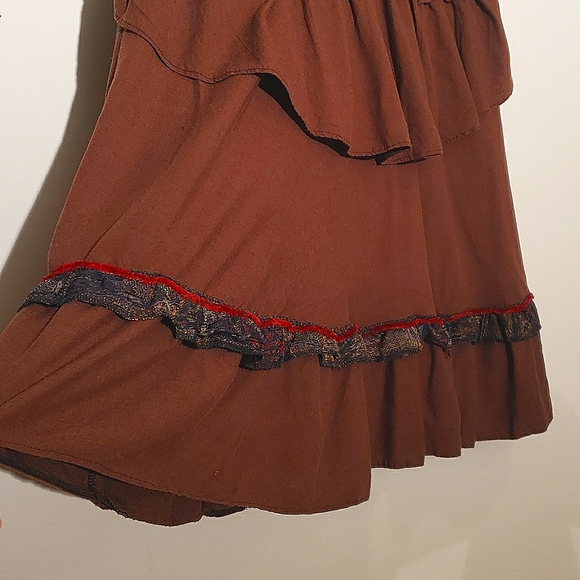 Boho Upcycled Denim Jean Skirt - Picture 3 of 5